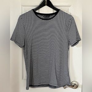 Mark & Spencer navy and white striped t-shirt